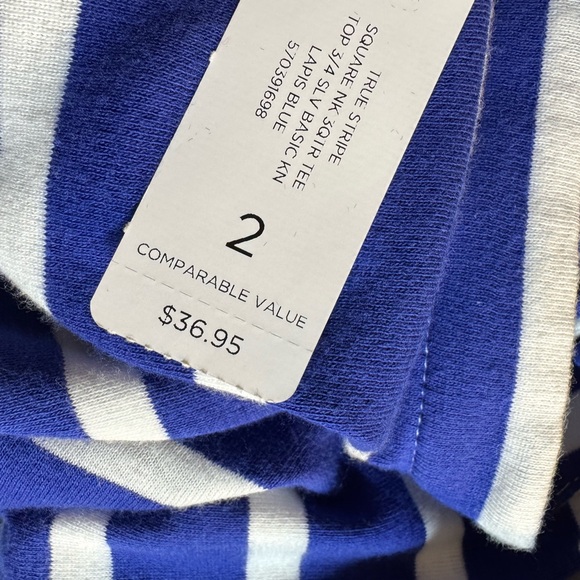 NWT Chico's Navy/White Striped SPRING/SUMMER Top MEDIUM      #P - Picture 9 of 9